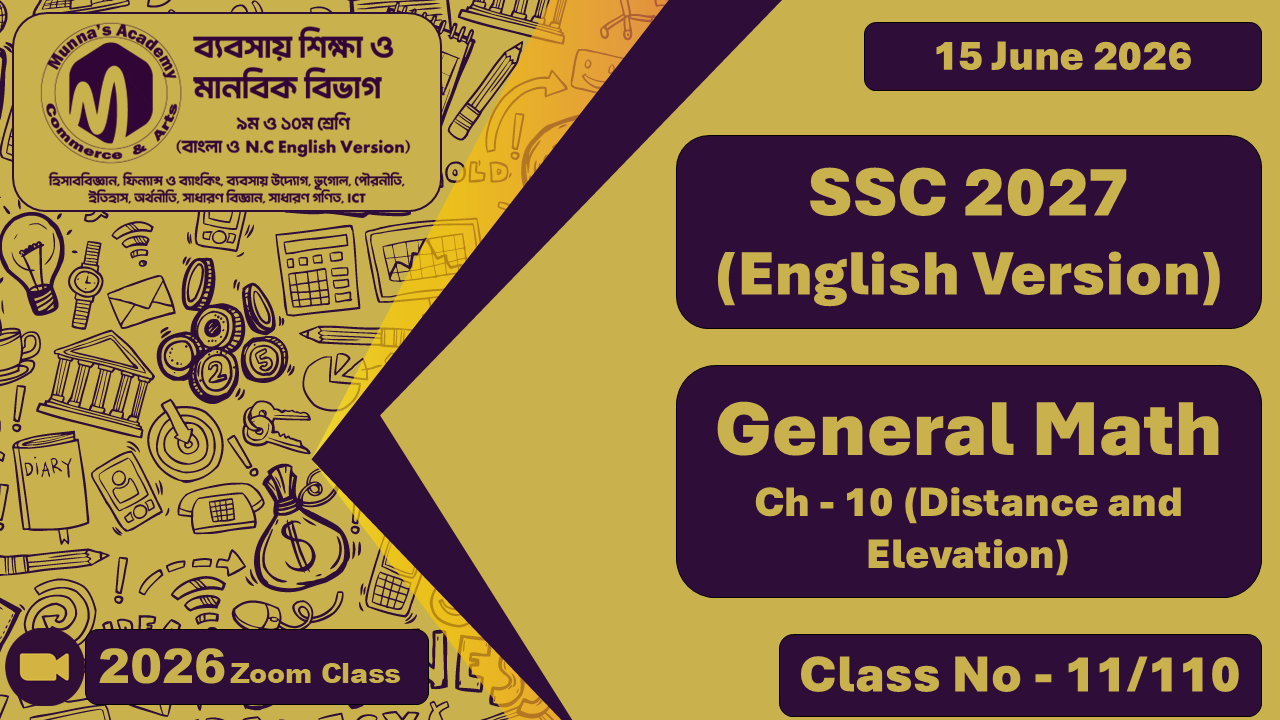 SSC 2027 - N.C Commerce [Class No - 11/110] Accounting, Ch - 10 (Distance and Elevation)