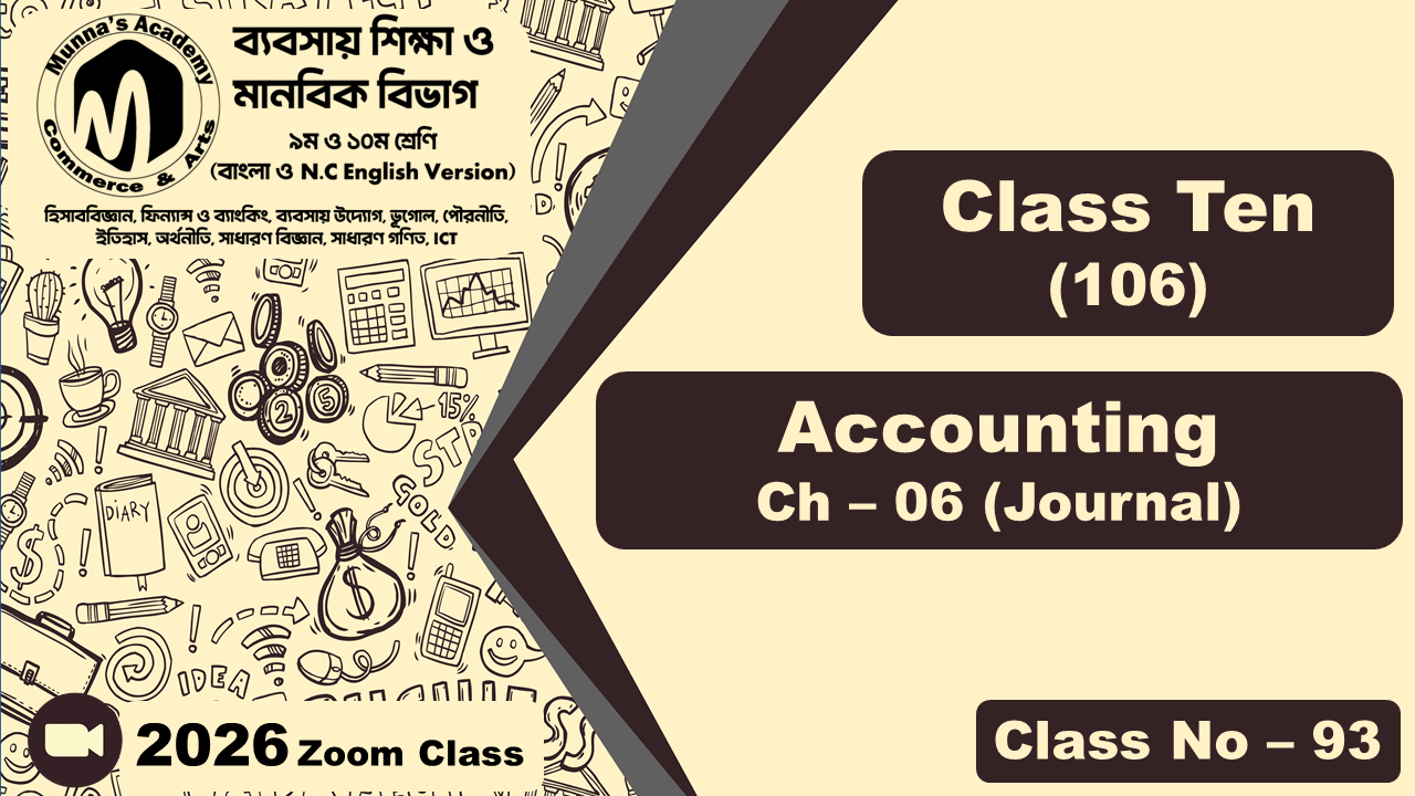 Class Ten - Commerce (N.C - 106) [Class No- 93] Accounting, Ch - 06 (Journal)